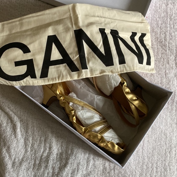 GANNI gold sandal pump low heel - Picture 5 of 6